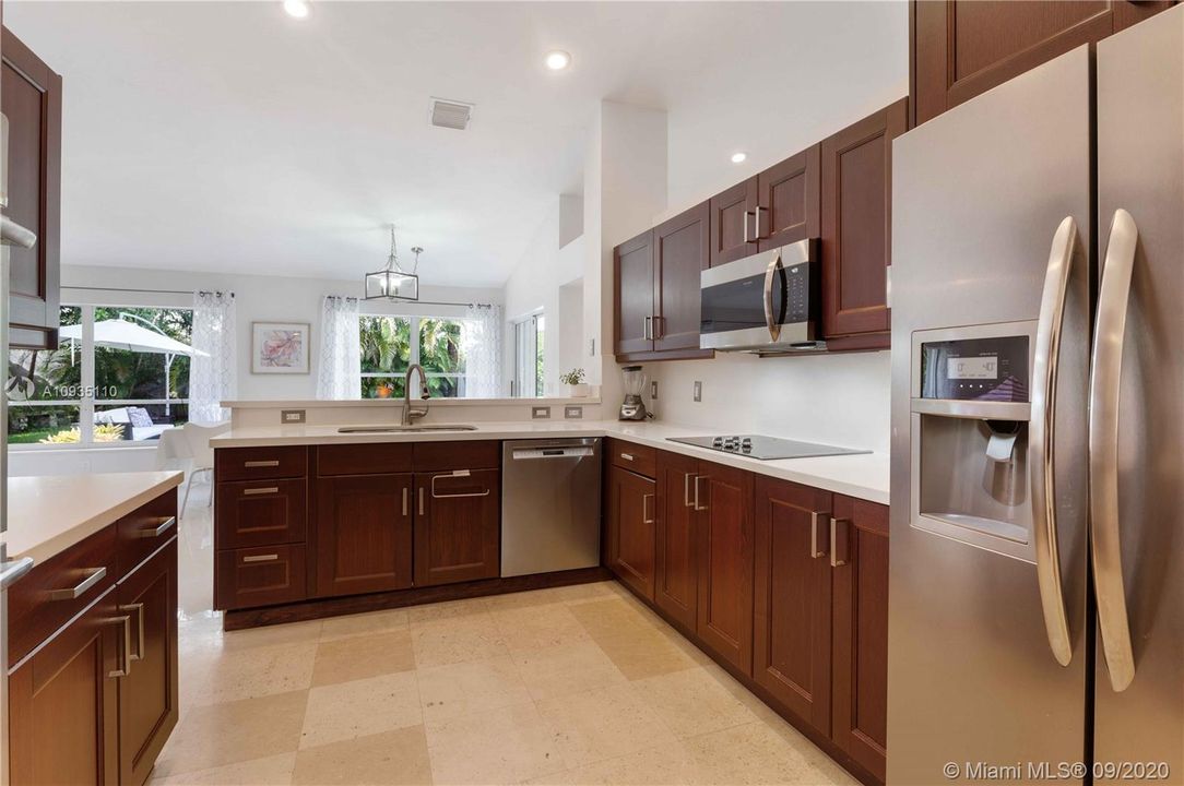 Kitchen area. Microwave is brand new.