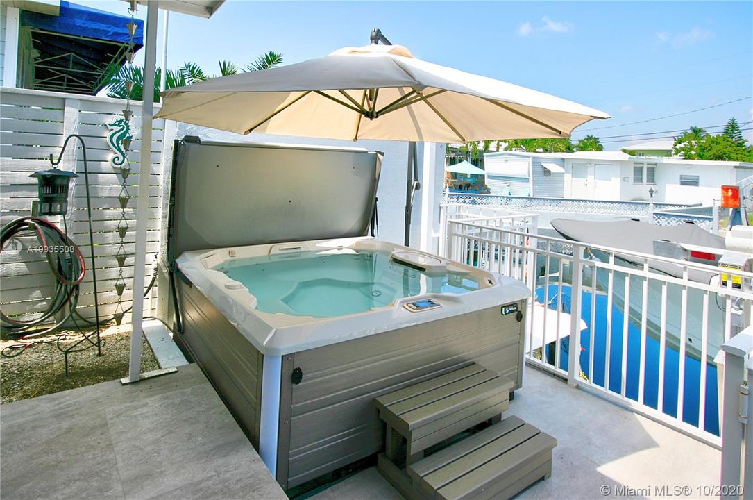 New Hot tub under shade