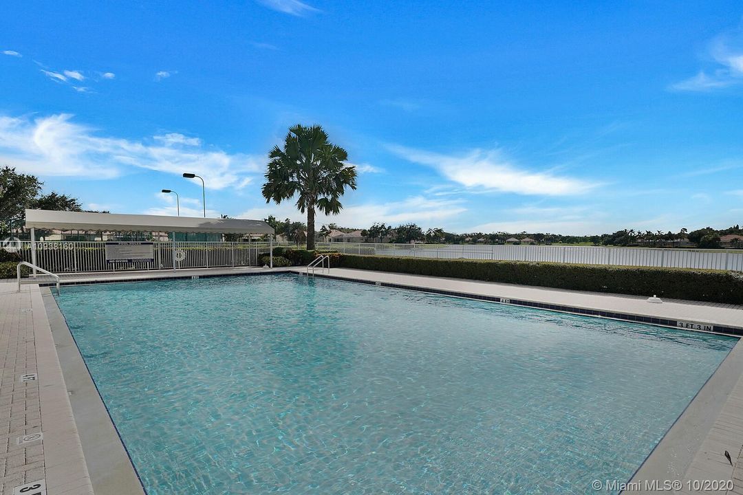 Large community pool with view of lake.  Great sunsets!