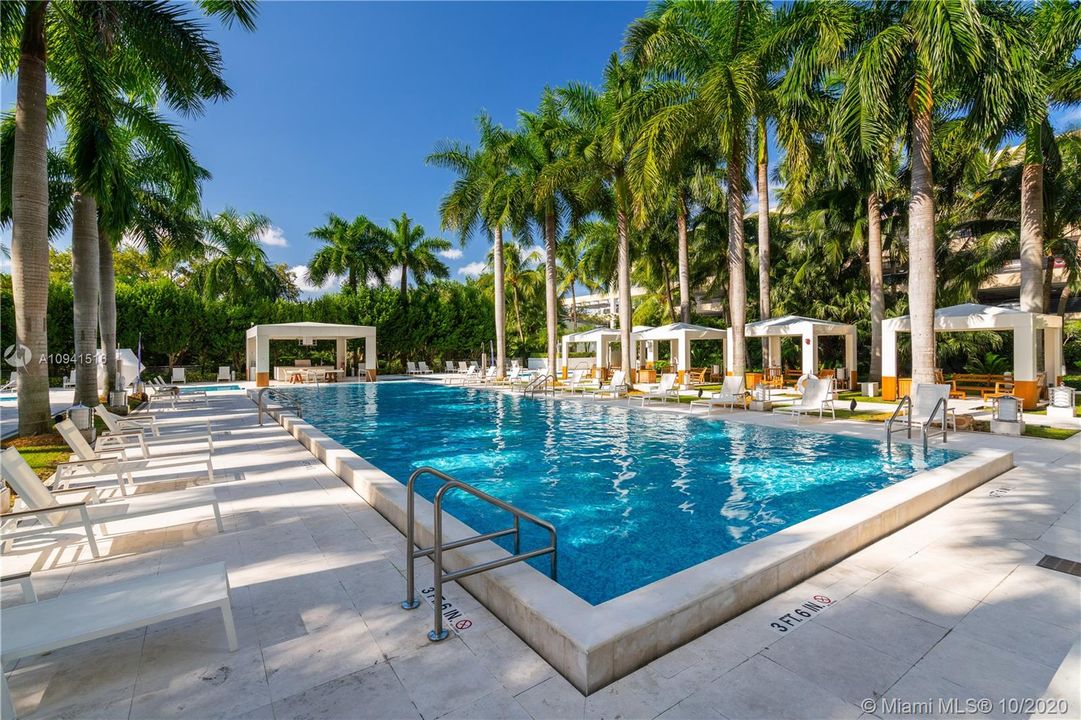 Renowned pool and cabanas
