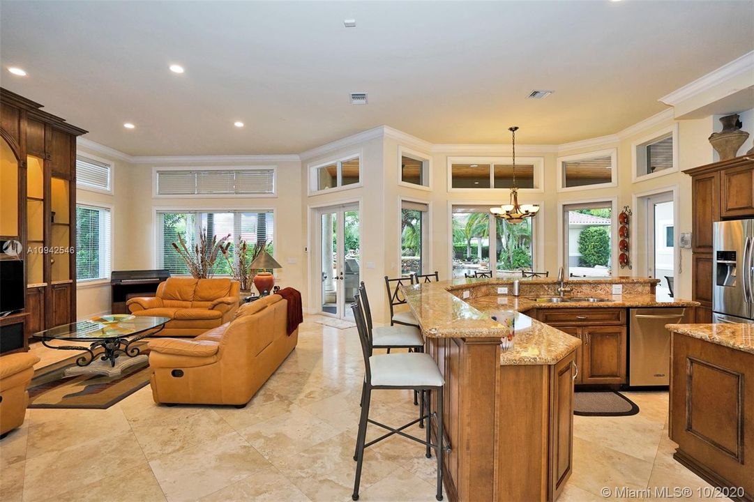 Area is light and bright, with lovely views of the exterior
