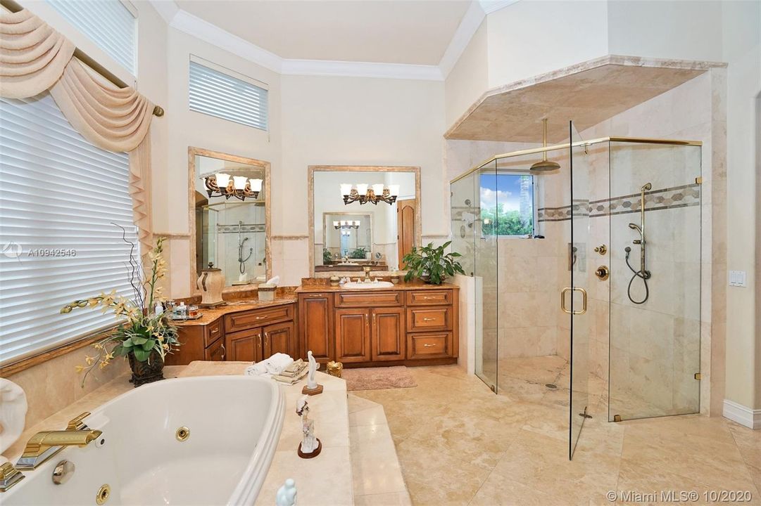 Principal bath has a separate, large shower