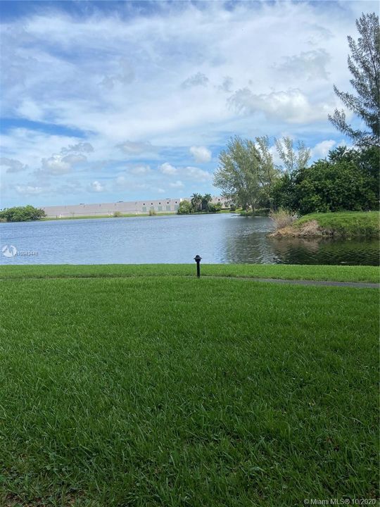 Lakefront unit with walk path