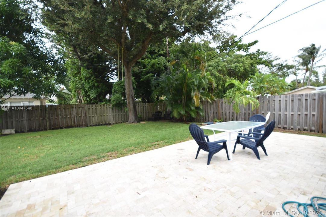 Paver Patio out back in fenced yard