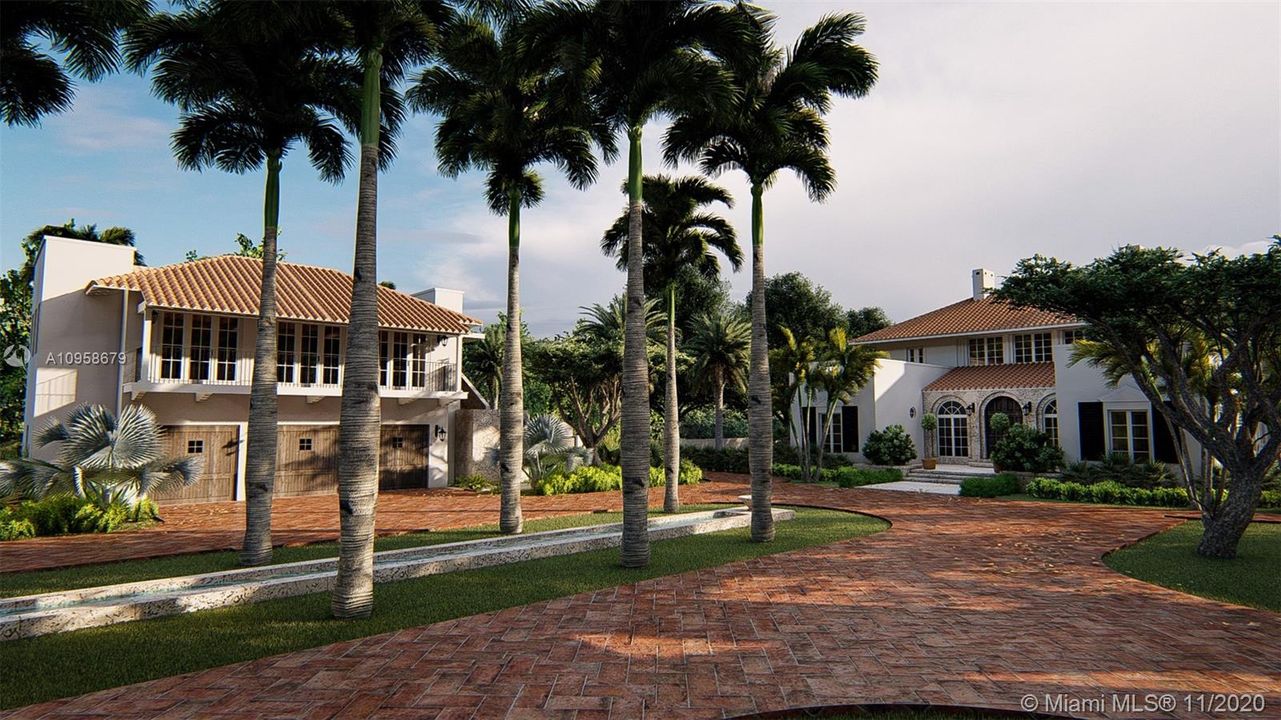 Rendering of Guest house and Garage