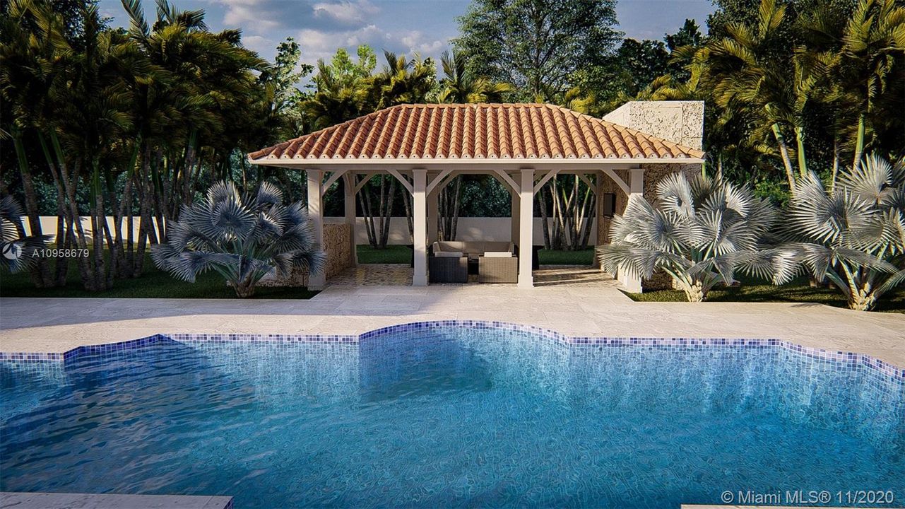 Rendering of pool house