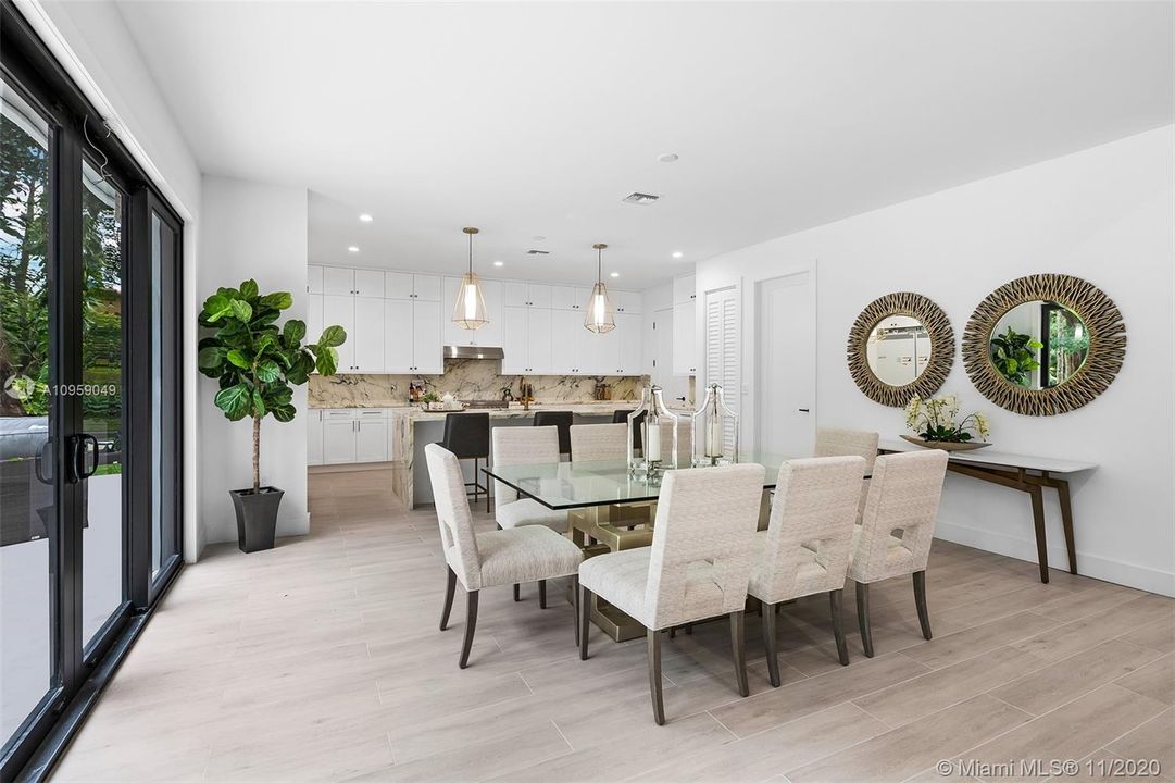 Open-concept Dining Room + Kitchen