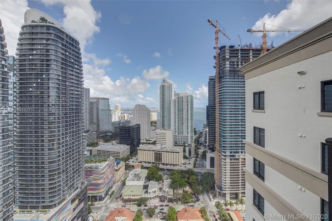 Maintain privacy with Mary Brickell Village below both balconies (Publix supermarket on NW corner)