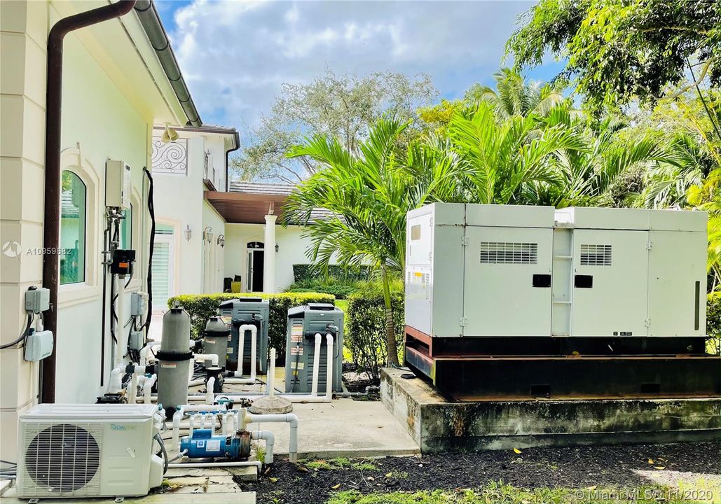 Full House Generator, 1000 gallon gas Underground Tank, 8 AC units total & Pool Equipment