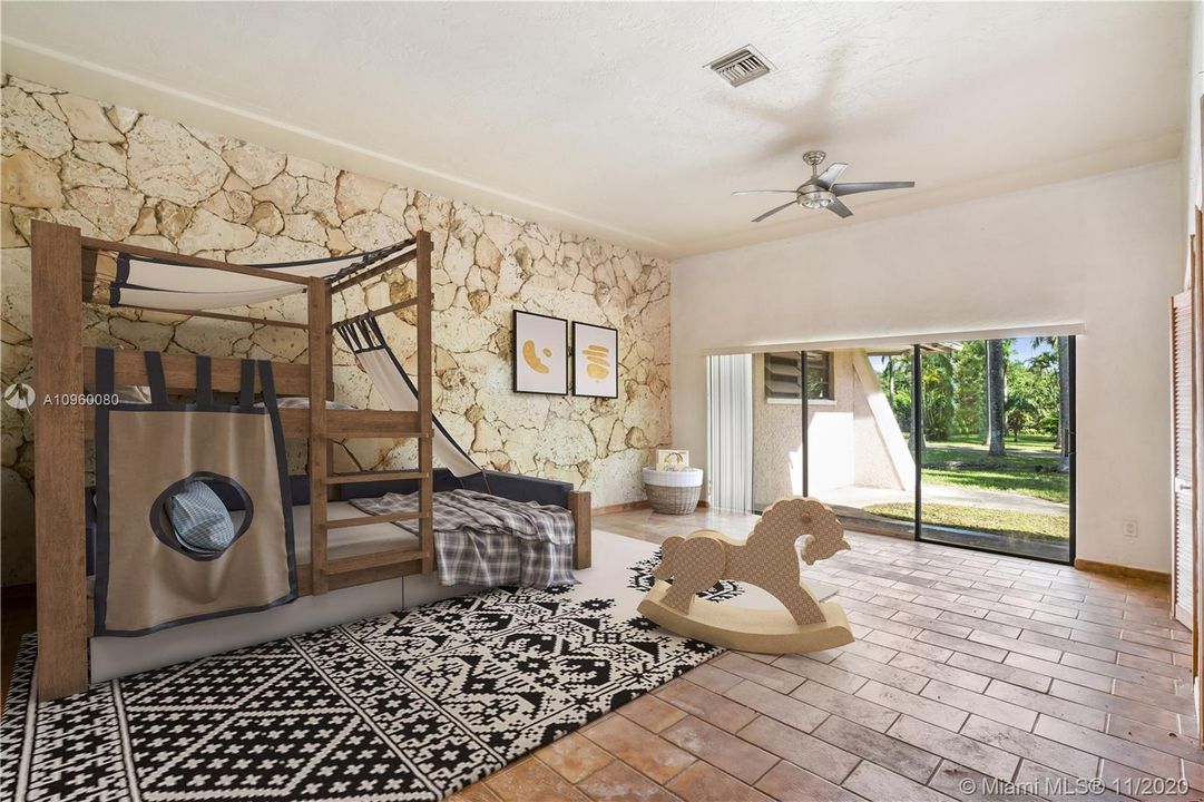 Virtually staged guest bedroom