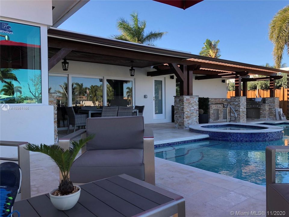Patio view from lounging area.