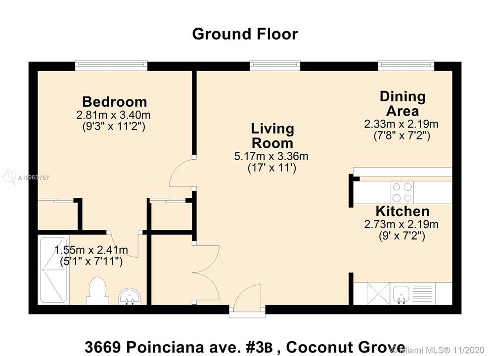 Недавно арендовано: $1,700 (1 спален, 1 ванн, 510 Квадратных фут)