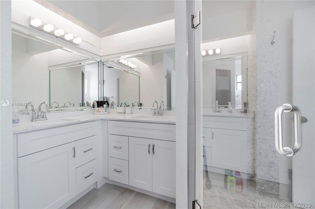 remodeled master bathroom -- double sinks