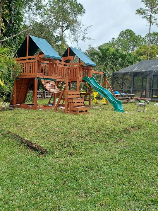 Plenty of play area. This playground does not stay