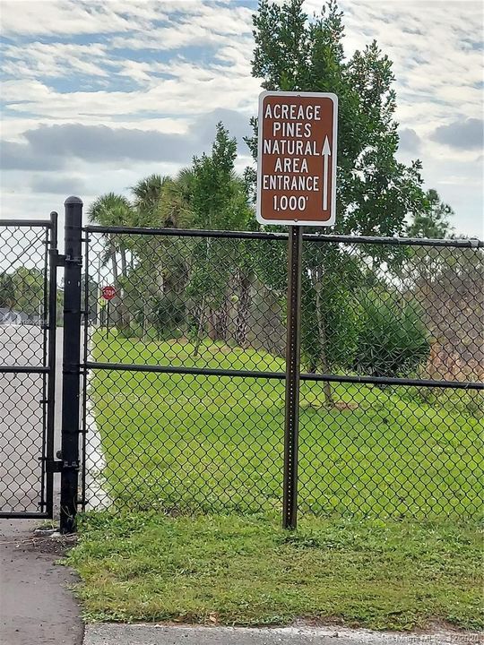 Preserve at the end of Tangerine Blvd. (1 mile)