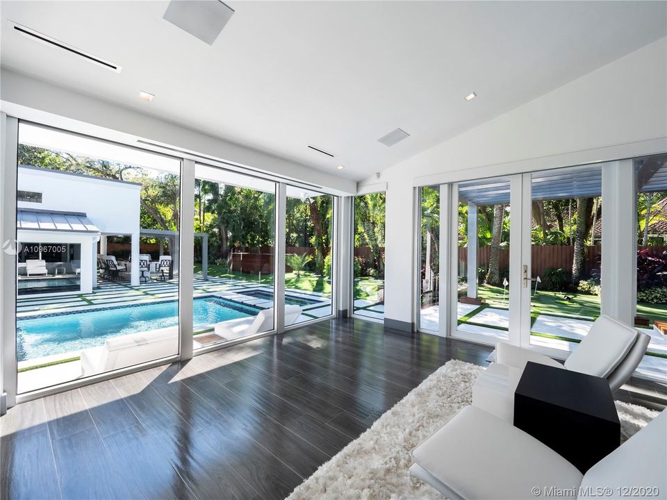 Master bedroom looking out to pool.