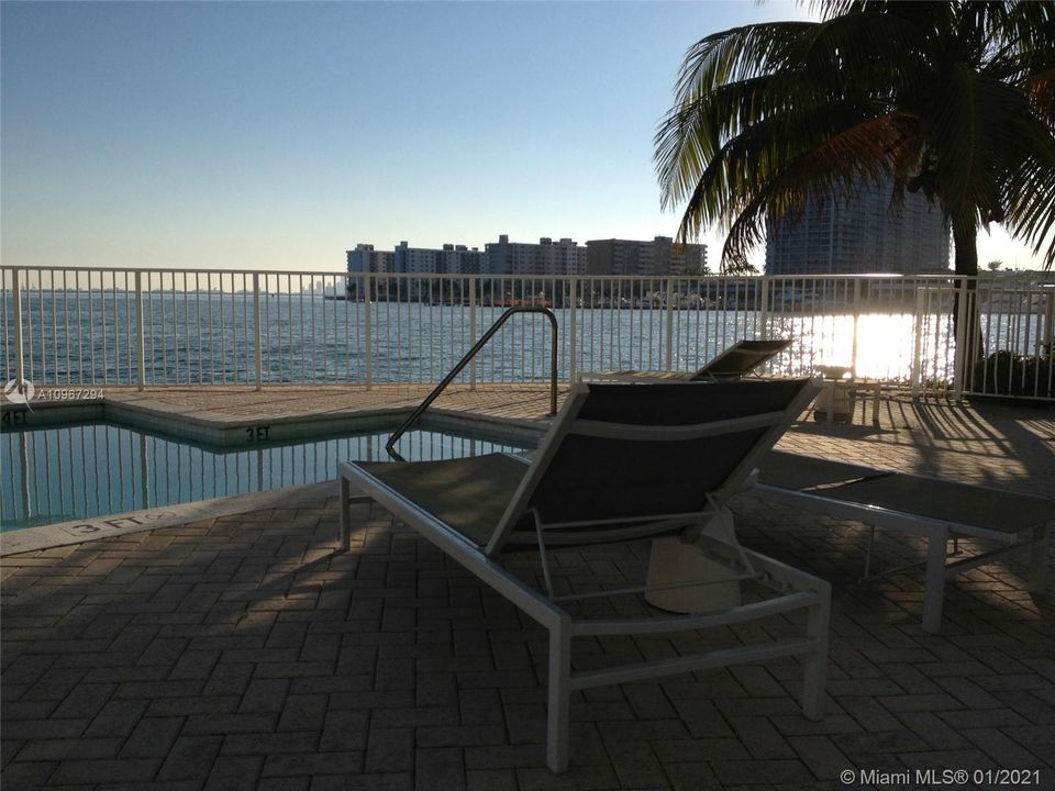 Pool deck.