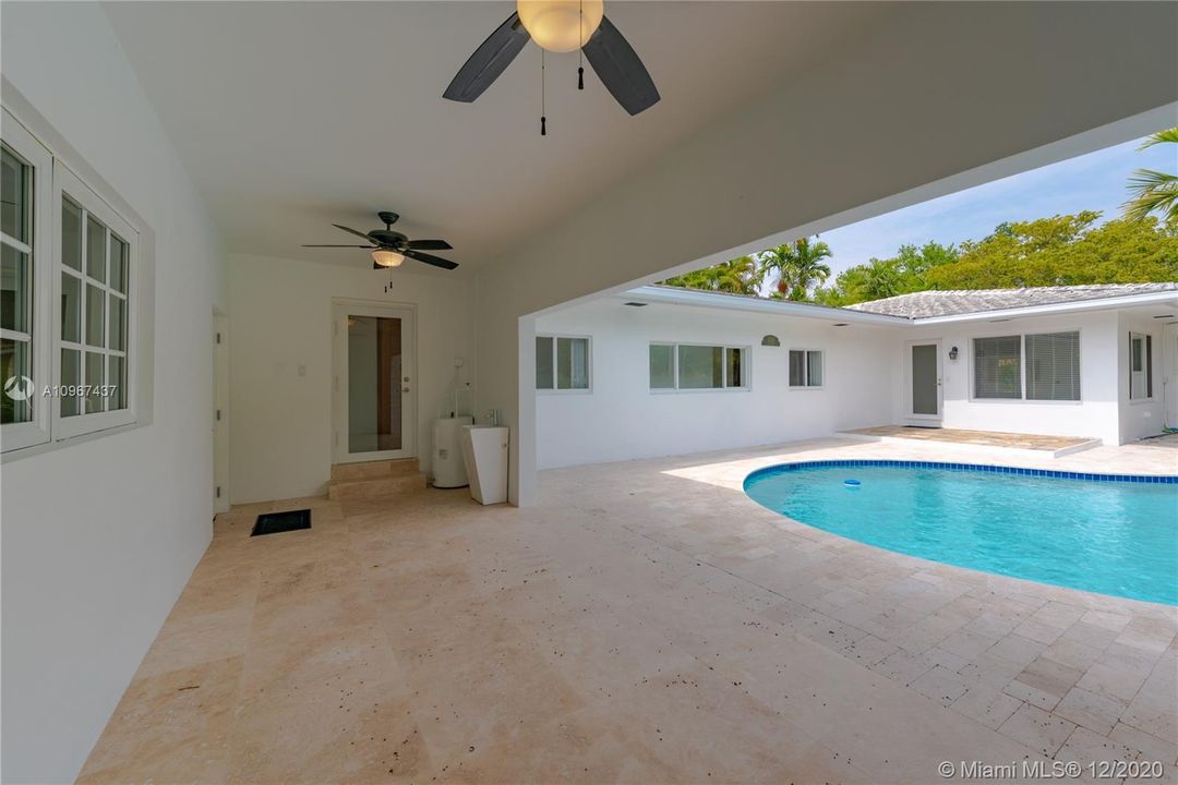 Covered Terrace with Pool View