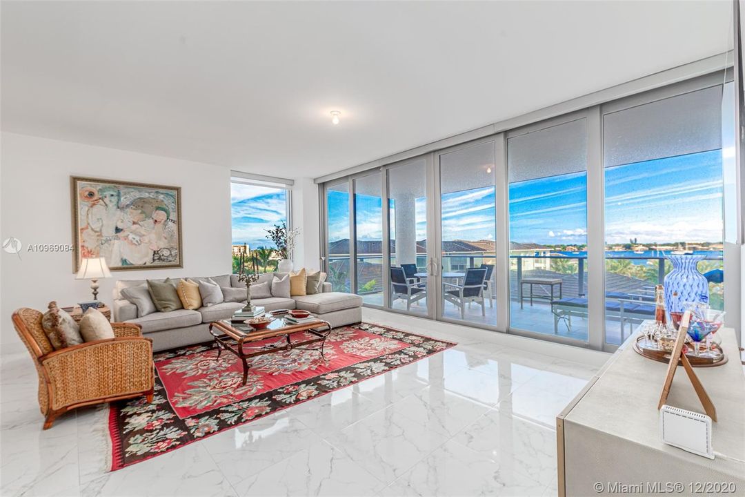 Living room and balcony