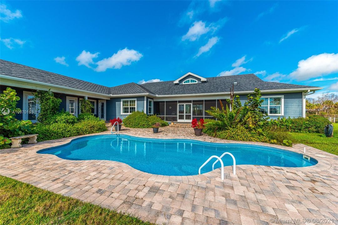 Back of house and pool