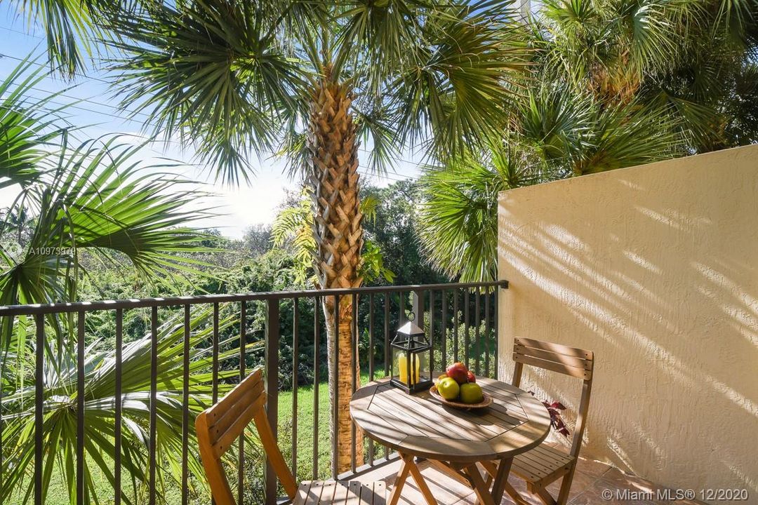 Private balcony overlooking preserve