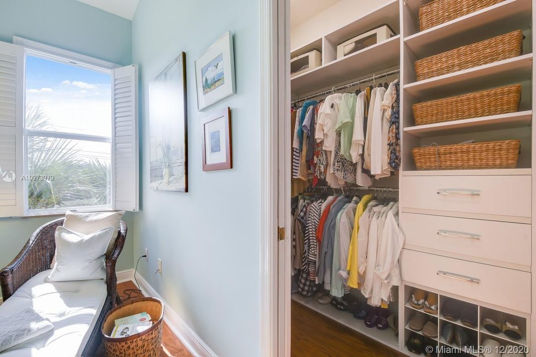 Walk-in closet in master bedroom