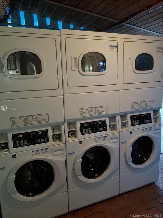 Laundry available with 6 washers and 6 gas dryers
