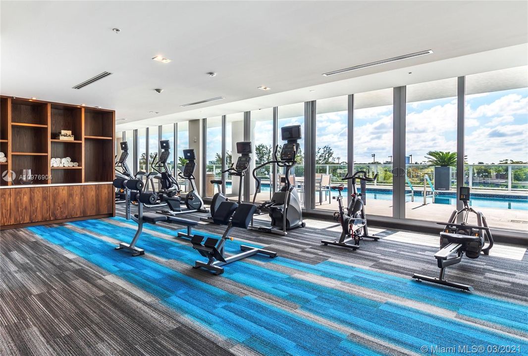 7,000 Sq Ft Gym with Views of the Pool, Middle River & George English Park.