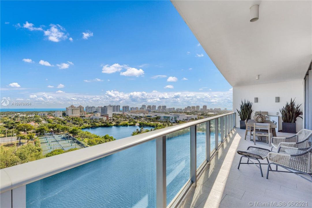 Unobstructed Views from the Eastern Terrace.  BBQ on the back wall.