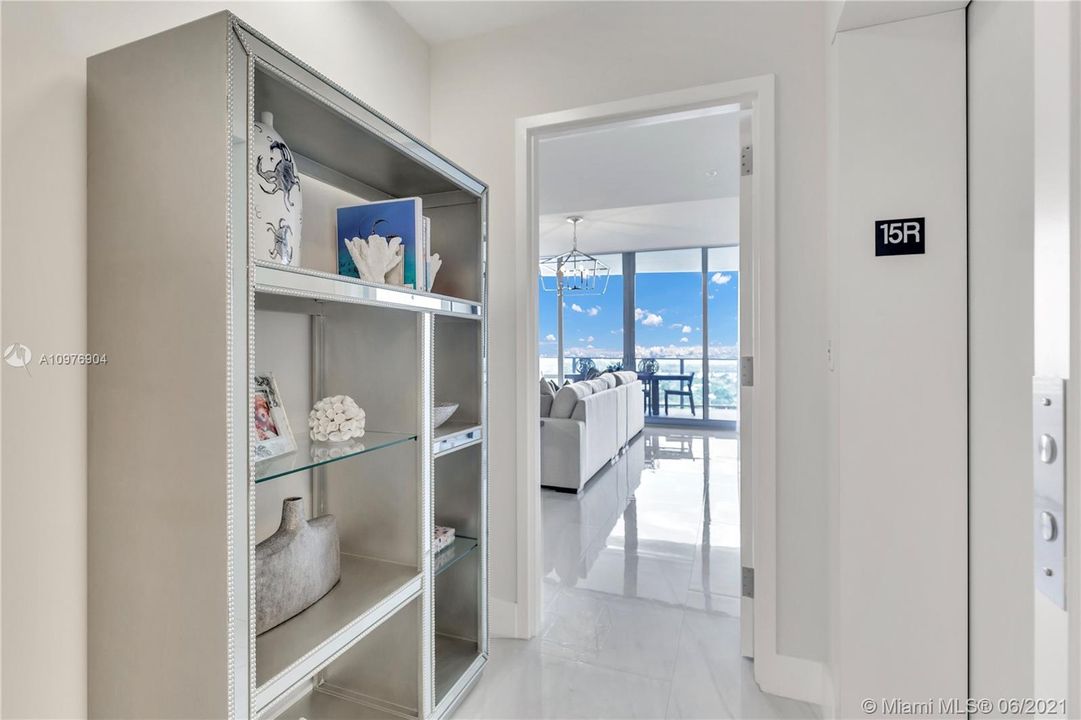 Private Foyer from the Elevator.  Penthouse 1501 is very Private & Secure.  Park Your Car and Come Right Up.