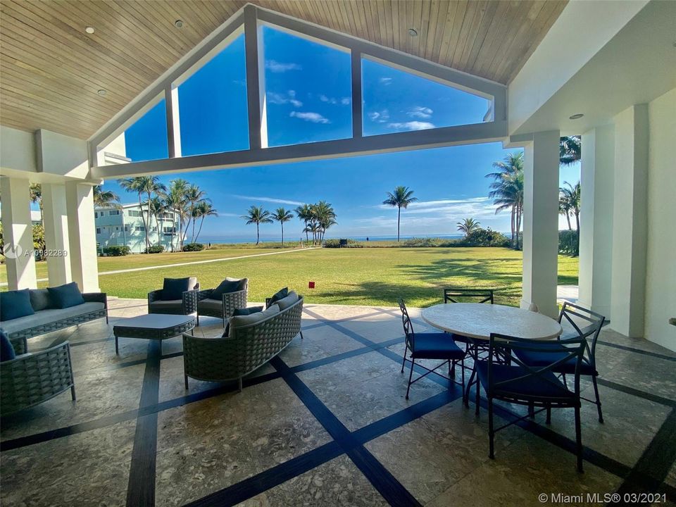 Clubhouse view of the Atlantic Ocean.