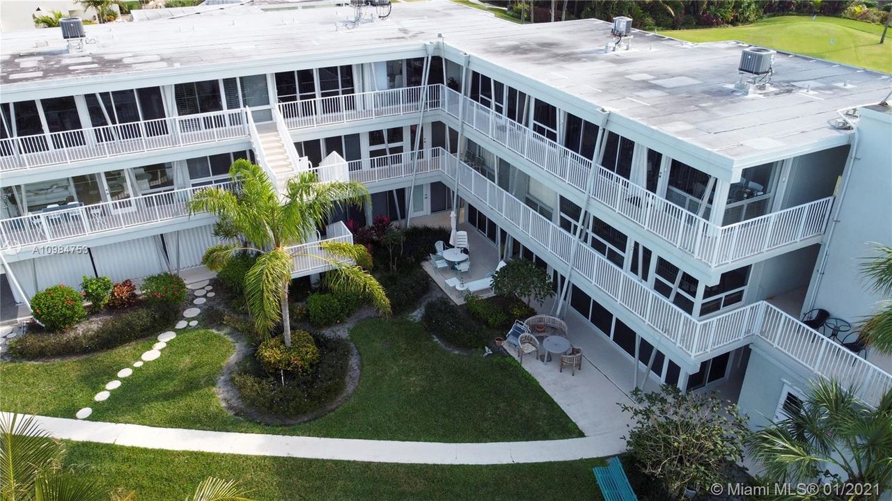 Aerial view of your ground floor unit and patio