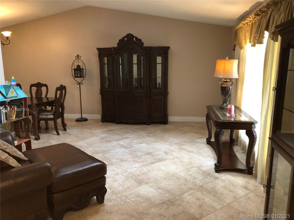 Living room with skylight