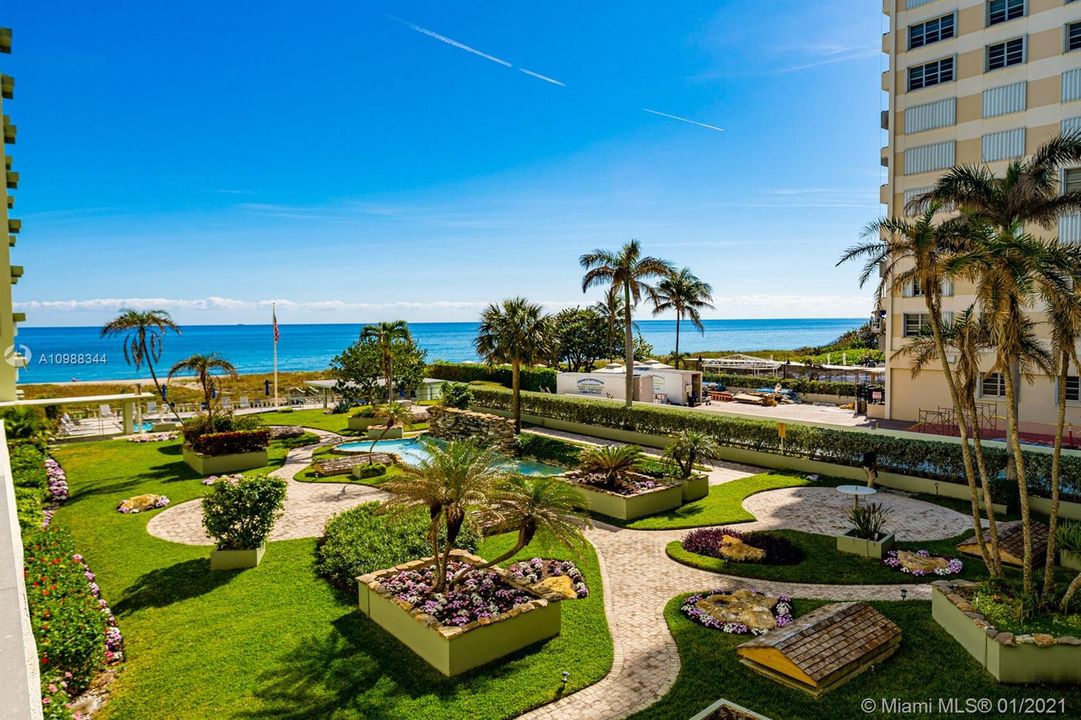 Ocean and garden view from balcony