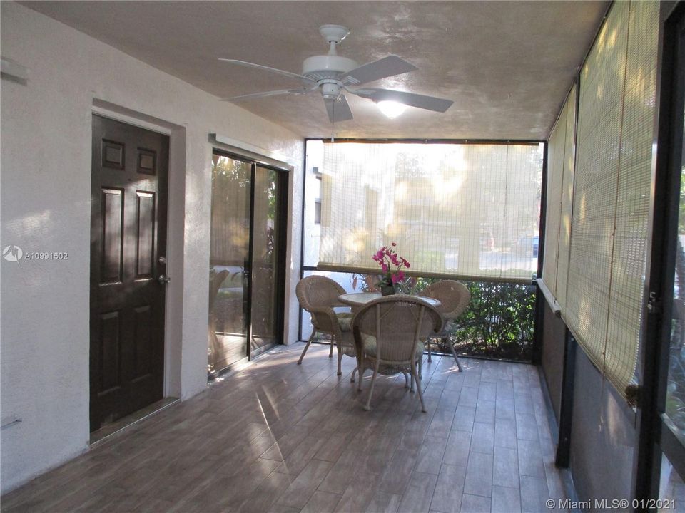 Patio with tile flooring