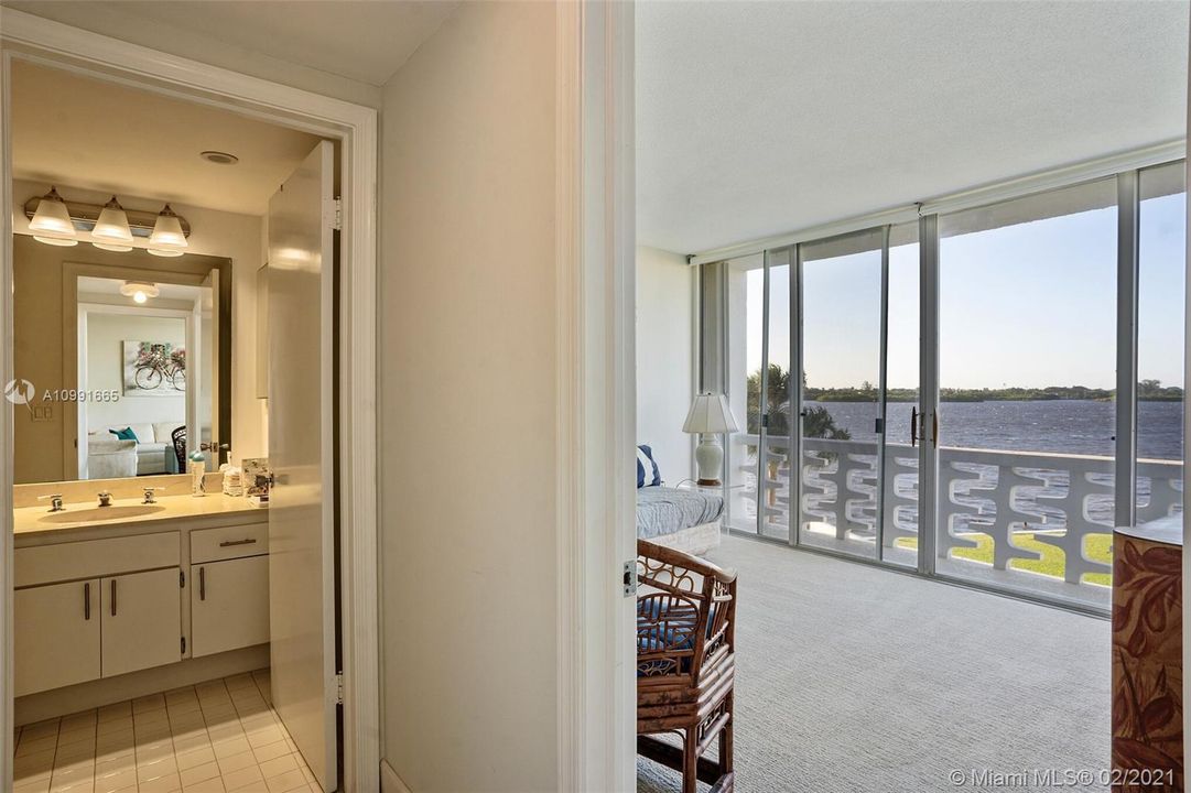 Guest bathroom/View from Guest bedroom