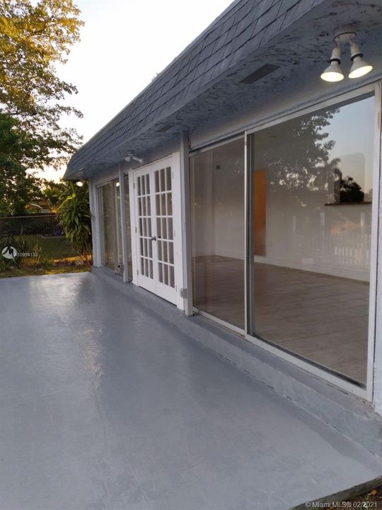 Backyard to family room view