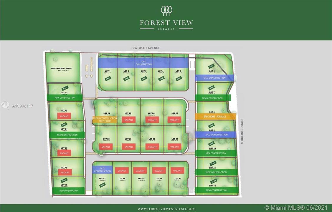 FOREST VIEW LOT PLAN