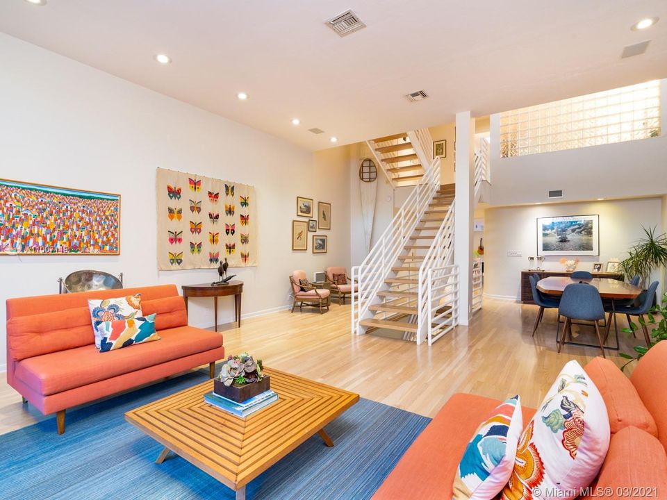 The open living room/dining areas.