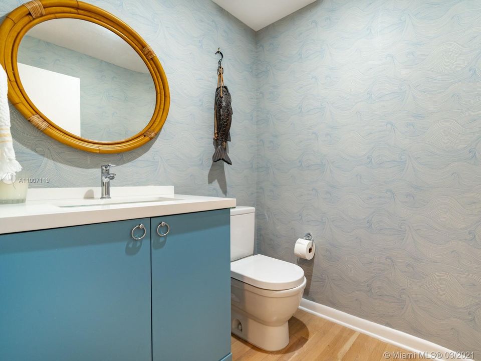 Updated half-bath on the 2nd floor.