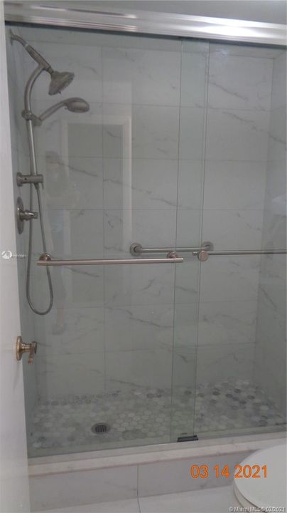 Master Shower is remodeled