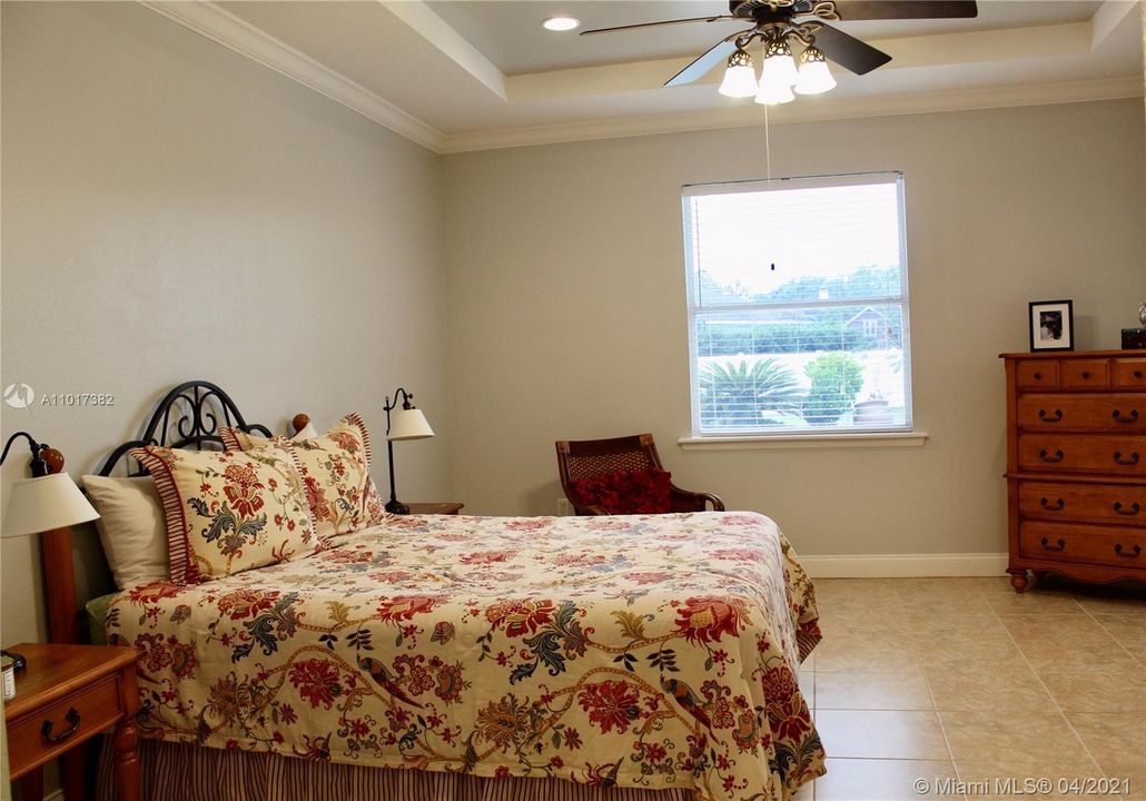 Master bedroom with tray ceilings