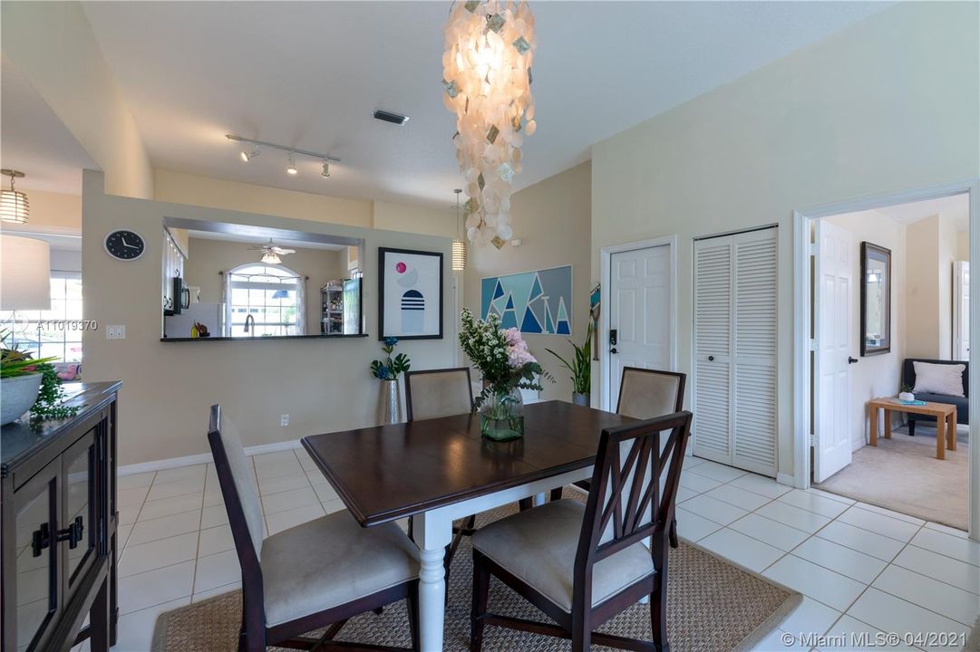 Dining with view to kitchen and Master Bed