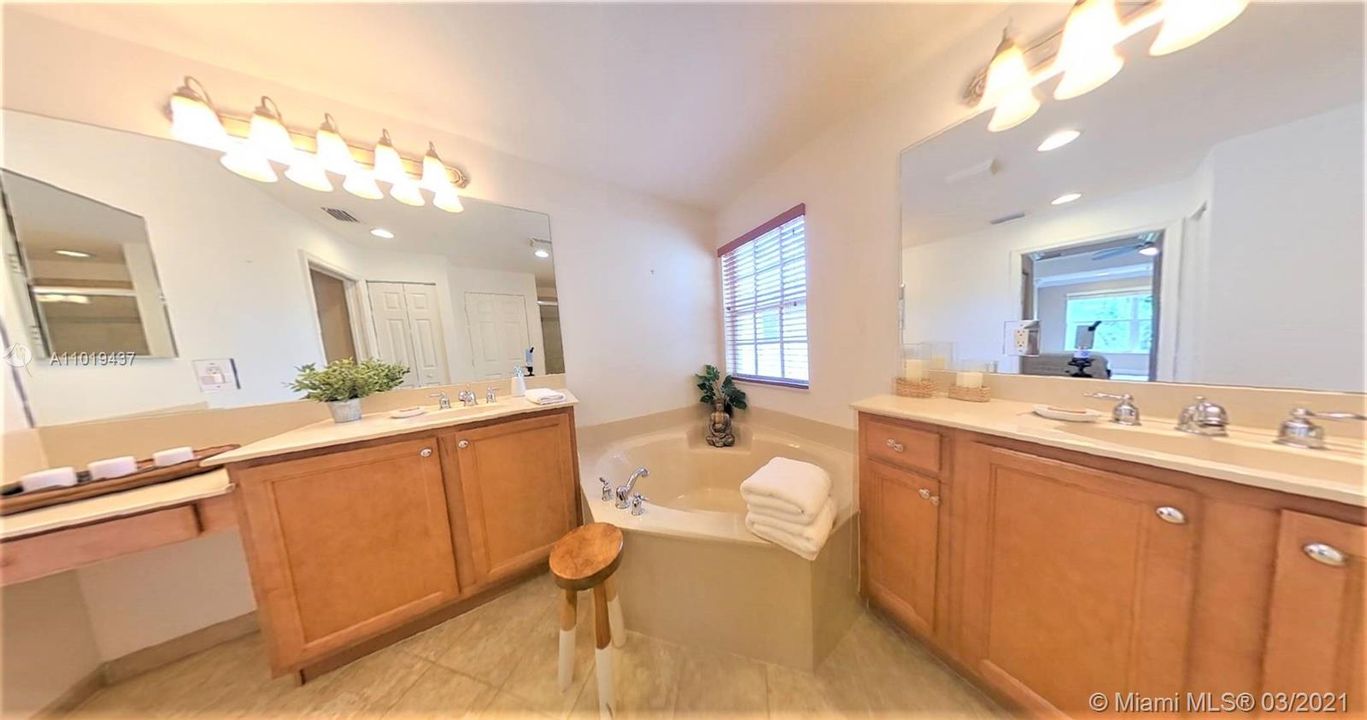 Retreat Spa Style Master Bathroom with Oversized Tub