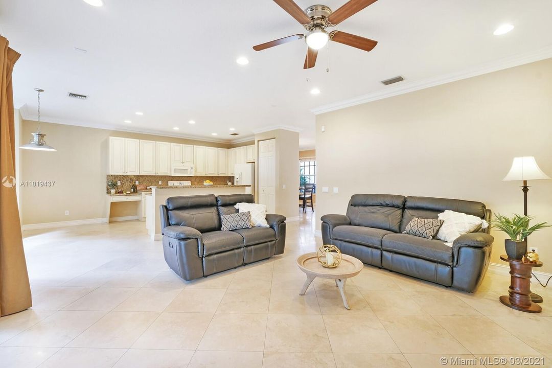 Family Room with Kitchen View