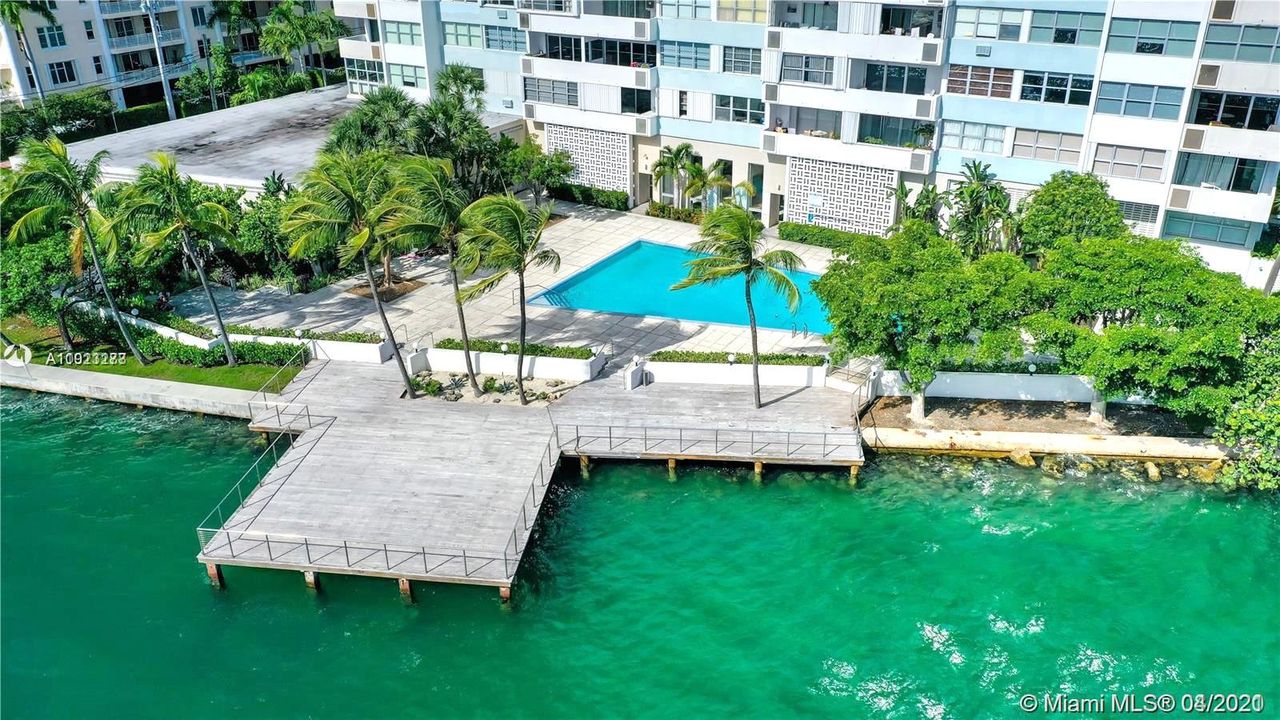 Waterfront pool and deck