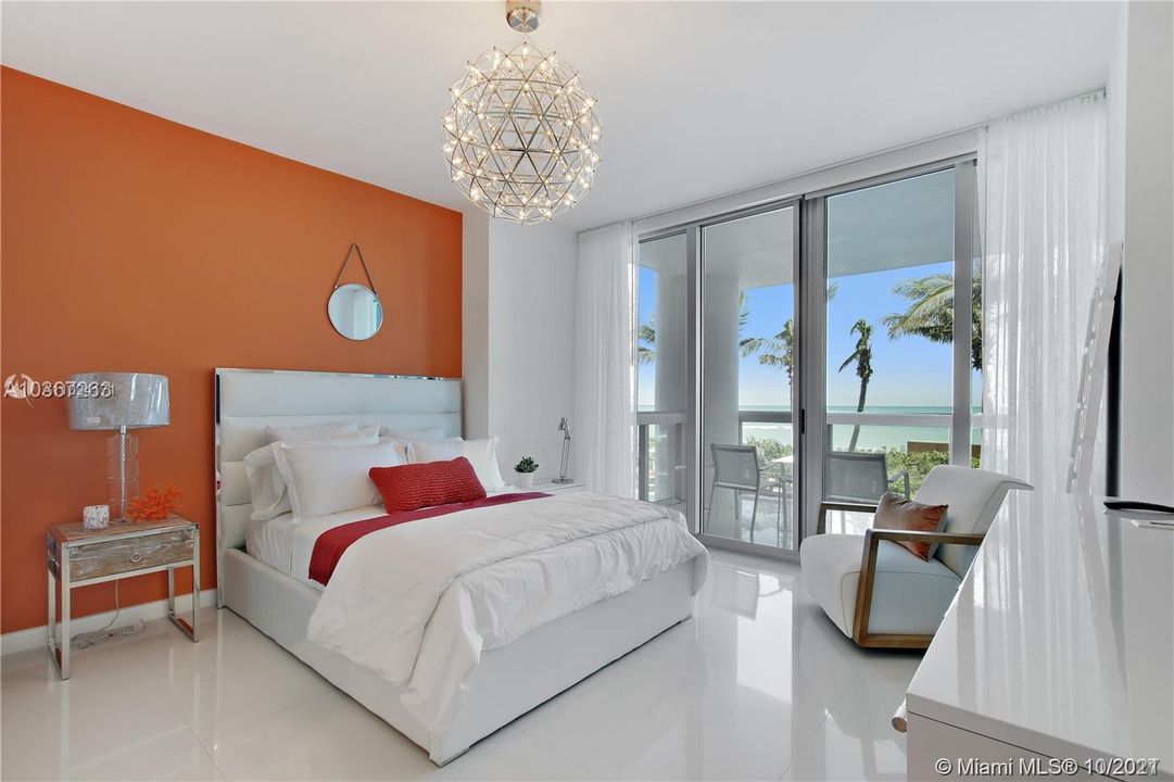 2nd bedroom with on-suite balcony featuring direct ocean views!