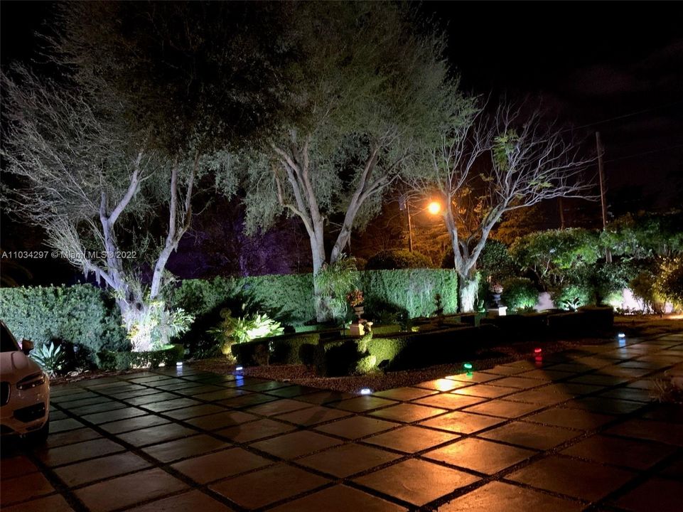 Front driveway area with landscape lighting