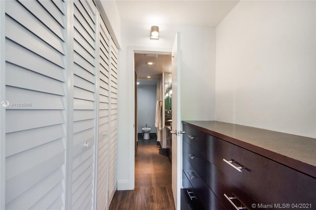 Entering M. Bath & built in drawers-closet