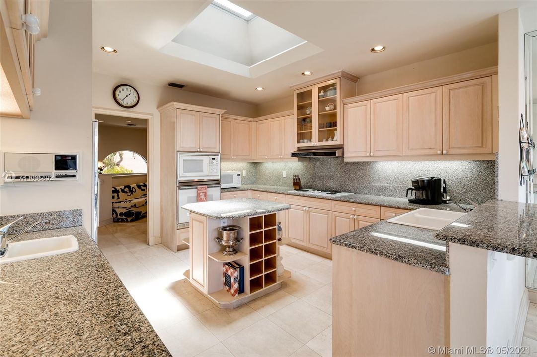 Large kitchen with center island